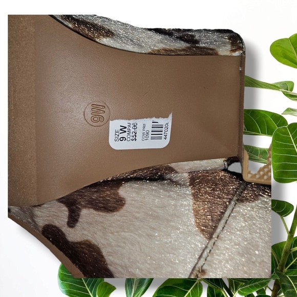 Cato Comfort 1946 Cow Print FaLux Hide Hair Closed Toe Heel Sling Back Shoe Sz 9 - Picture 11 of 14